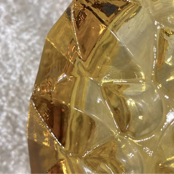 Vintage Anchor Hocking  Fairfield Round Amber Glass Ashtray Trinket Dish - Picture 7 of 11